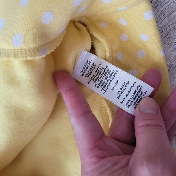 Vineyard Vines Girls Pullover Sweater Polka Dot Whale Yellow Sz M - Picture 6 of 8
